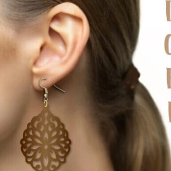 Intra απο ξύλο plywood  Χρώμα wenge 3mm-4mm πάχος - Σκουλαρίκια , Κρεμαστά σκουλαρίκια Δίασταση 3x3 cm INTRAFABR-97975468 - Image 3