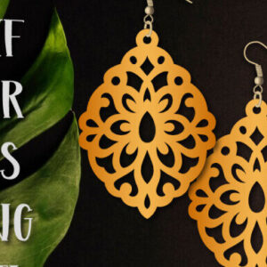 Intra απο ξύλο plywood  Χρώμα wenge 3mm-4mm πάχος - Σκουλαρίκια Σχεδίαση , Σκουλαρίκια με Δίασταση 3x3 cm INTRAFABR-97911657