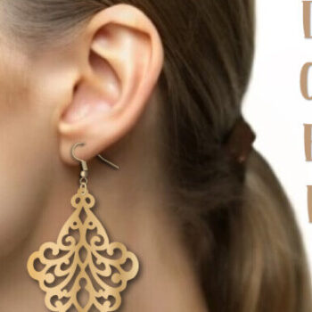 Intra απο ξύλο plywood Χρώμα wenge 3mm-4mm πάχος - Σκουλαρίκια Πρότυπο για κοπή. Δίασταση 3x3 cm INTRAFABR-111802945 - Image 3