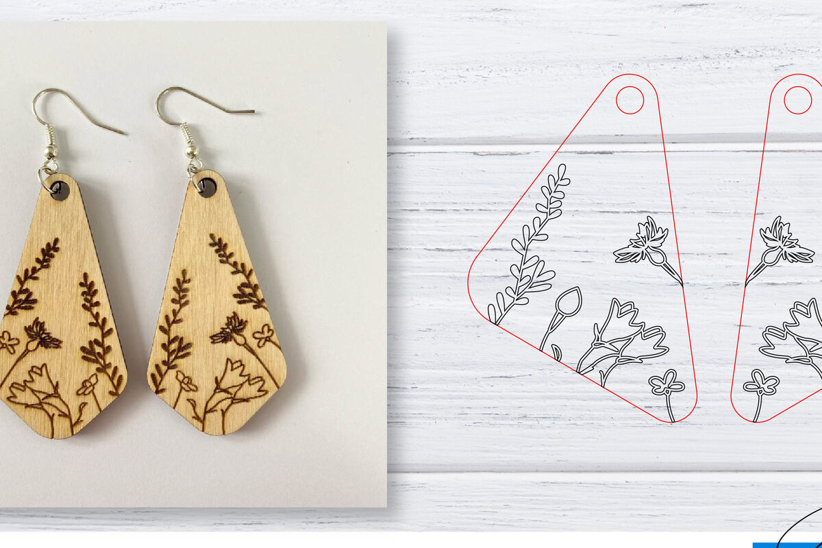 Intra απο ξύλο plywood  Χρώμα wenge 3mm-4mm πάχος - Σκουλαρίκια | Wildflower | Δίασταση 3x3 cm INTRAFABR-111802954