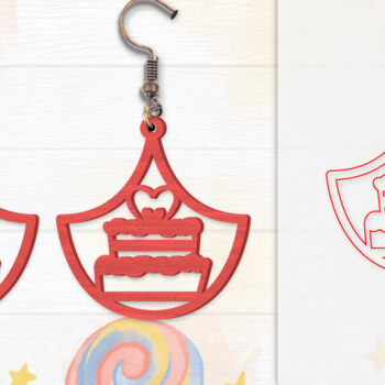 Intra απο ξύλο plywood  Χρώμα wenge 3mm-4mm πάχος - Σκουλαρίκια Valentine Lasercut Δίασταση 3x3 cm INTRAFABR-118581059 - Image 3