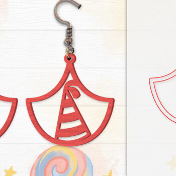 Intra απο ξύλο plywood  Χρώμα wenge 3mm-4mm πάχος - Σκουλαρίκια Valentine Lasercut Δίασταση 3x3 cm INTRAFABR-118581059 - Image 4