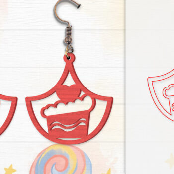 Intra απο ξύλο plywood  Χρώμα wenge 3mm-4mm πάχος - Σκουλαρίκια Valentine Lasercut Δίασταση 3x3 cm INTRAFABR-118581059 - Image 6