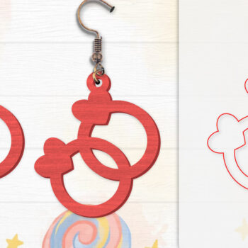 Intra απο ξύλο plywood  Χρώμα wenge 3mm-4mm πάχος - Σκουλαρίκια Valentine Lasercut Δίασταση 3x3 cm INTRAFABR-105055580 - Image 5