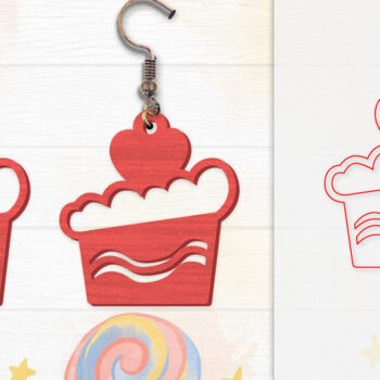 Intra απο ξύλο plywood  Χρώμα wenge 3mm-4mm πάχος - Σκουλαρίκια Valentine Lasercut Δίασταση 3x3 cm INTRAFABR-105055580 - Image 6