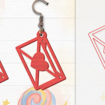 Intra απο ξύλο plywood  Χρώμα wenge 3mm-4mm πάχος - Σκουλαρίκια Valentine Lasercut Δίασταση 3x3 cm INTRAFABR-105055580 - Image 9