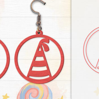 Intra απο ξύλο plywood  Χρώμα wenge 3mm-4mm πάχος - Σκουλαρίκια Valentine Lasercut Δίασταση 3x3 cm INTRAFABR-93414440 - Image 4