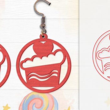 Intra απο ξύλο plywood  Χρώμα wenge 3mm-4mm πάχος - Σκουλαρίκια Valentine Lasercut Δίασταση 3x3 cm INTRAFABR-93414440 - Image 6