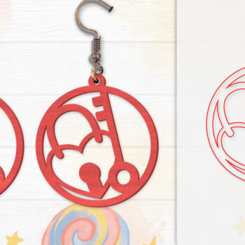 Intra απο ξύλο plywood  Χρώμα wenge 3mm-4mm πάχος - Σκουλαρίκια Valentine Lasercut Δίασταση 3x3 cm INTRAFABR-93414440 - Image 8