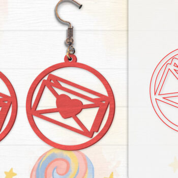 Intra απο ξύλο plywood  Χρώμα wenge 3mm-4mm πάχος - Σκουλαρίκια Valentine Lasercut Δίασταση 3x3 cm INTRAFABR-93414440 - Image 9