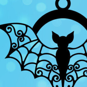 Intra απο ξύλο plywood  Χρώμα wenge 3mm-4mm πάχος - Σκουλαρίκια με διακοσμητική νυχτερίδα Δίασταση 3x3 cm INTRAFABR-65909673