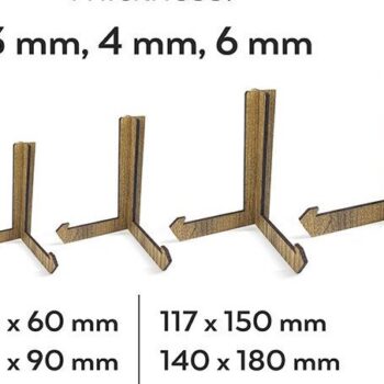 Intra απο ξύλο plywood  Χρώμα wenge 3mm-4mm πάχος - Στάση καβαλέτο, Βάση κορνίζας Δίασταση 20x25 cm INTRAFABR-72392358 - Image 1
