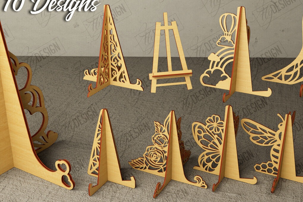 Intra απο ξύλο plywood  Χρώμα wenge 3mm-4mm πάχος - Πακέτο με καβαλέτο | Πλάκα Τέχνης | CNC Δίασταση 20x20 cm INTRAFABR-94337038