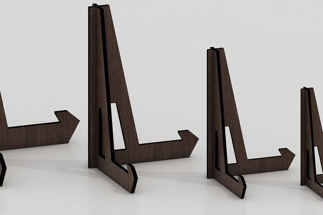 Intra απο ξύλο plywood  Χρώμα wenge 3mm-4mm πάχος - Easel Wood Plate Display Cut Files 022 Δίασταση 20x20 cm INTRAFABR-117913085