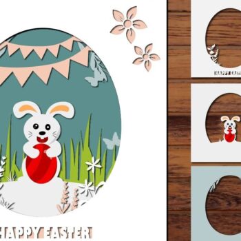 Intra απο ξύλο plywood Χρώμα wenge 3mm-4mm πάχος - Πασχαλινό 3D Shadow Box Δίασταση 25x25 cm INTRAFABR-119764546 - Image 1