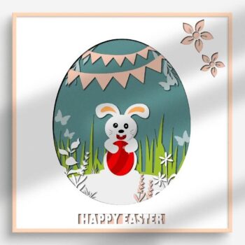 Intra απο ξύλο plywood Χρώμα wenge 3mm-4mm πάχος - Πασχαλινό 3D Shadow Box Δίασταση 25x25 cm INTRAFABR-119764546 - Image 2