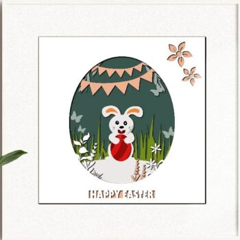 Intra απο ξύλο plywood Χρώμα wenge 3mm-4mm πάχος - Πασχαλινό 3D Shadow Box Δίασταση 25x25 cm INTRAFABR-119764546 - Image 3