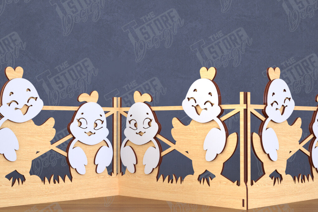 Intra απο ξύλο plywood  Χρώμα wenge 3mm-4mm πάχος - Πασχαλινή πινακίδα ακορντεόν | Happy Bunny |CNC Δίασταση 15x15 cm INTRAFABR-94463589