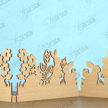 Intra απο ξύλο plywood  Χρώμα wenge 3mm-4mm πάχος - Πασχαλινή πινακίδα ακορντεόν | Καλό Πάσχα Δίασταση 15x15 cm INTRAFABR-94463579 - Image 1