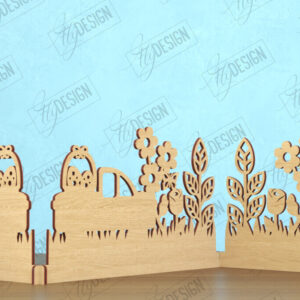 Intra απο ξύλο plywood Χρώμα wenge 3mm-4mm πάχος - Πασχαλινή πινακίδα ακορντεόν | Καλό Πάσχα Δίασταση 15x15 cm INTRAFABR-99490527
