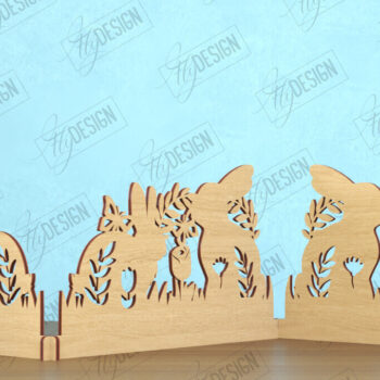 Intra απο ξύλο plywood  Χρώμα wenge 3mm-4mm πάχος - Πασχαλινή πινακίδα ακορντεόν | Διακόσμηση σπιτιού | CNC Δίασταση 15x15 cm INTRAFABR-39460644 - Image 1