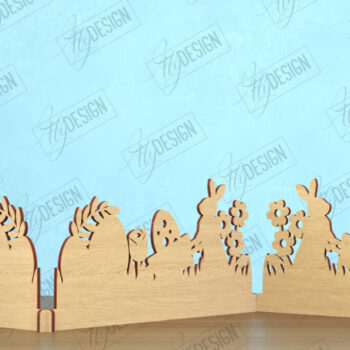 Intra απο ξύλο plywood  Χρώμα wenge 3mm-4mm πάχος - Πασχαλινή πινακίδα ακορντεόν | Διακόσμηση σπιτιού | CNC Δίασταση 15x15 cm INTRAFABR-39460704 - Image 1