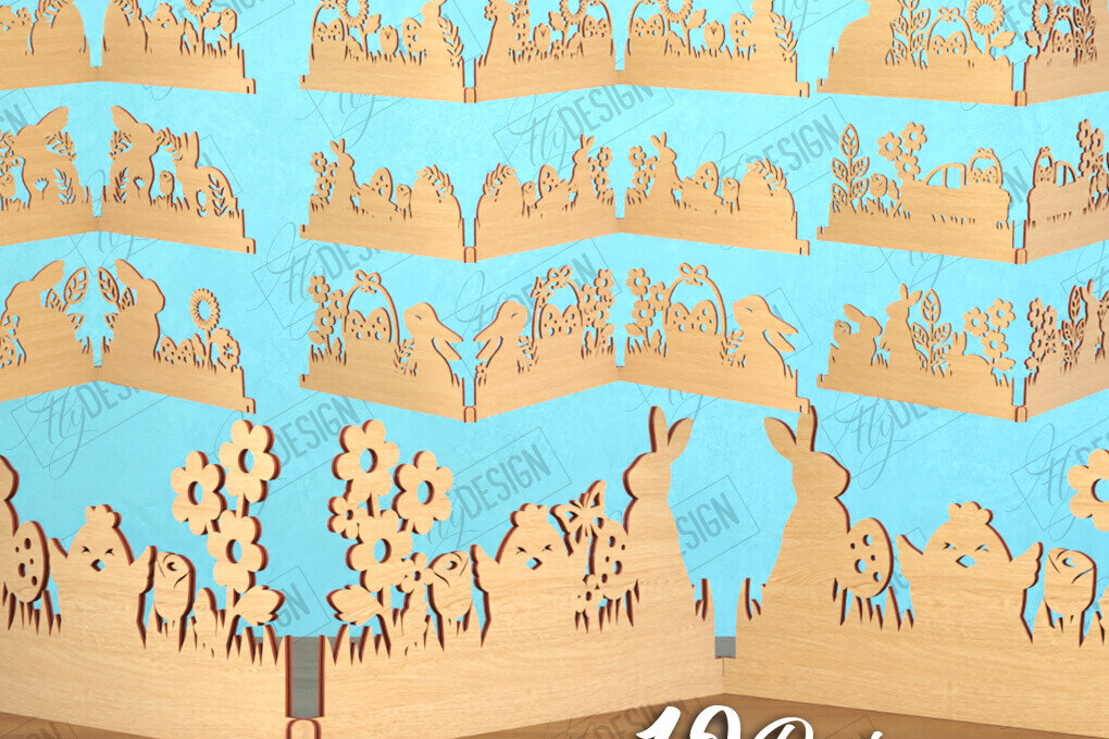 Intra απο ξύλο plywood  Χρώμα wenge 3mm-4mm πάχος - Πασχαλινό Πακέτο Πινακίδων Ακορντεόν | CNC Δίασταση 15x15 cm INTRAFABR-39460489