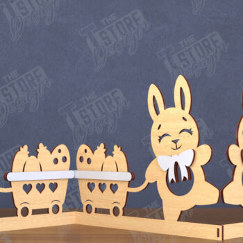 Intra απο ξύλο plywood  Χρώμα wenge 3mm-4mm πάχος - Πασχαλινό Πακέτο Πινακίδων Ακορντεόν | CNC Δίασταση 15x15 cm INTRAFABR-39461164 - Image 9