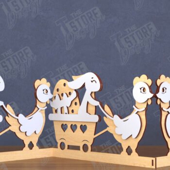 Intra απο ξύλο plywood  Χρώμα wenge 3mm-4mm πάχος - Πασχαλινό Πακέτο Πινακίδων Ακορντεόν | CNC Δίασταση 15x15 cm INTRAFABR-39461164 - Image 11