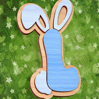 Intra απο ξύλο plywood  Χρώμα wenge 3mm-4mm πάχος - Πασχαλινό αλφάβητο | Σχέδιο λαγουδάκι Δίασταση 15x15 cm INTRAFABR-39461217 - Image 1