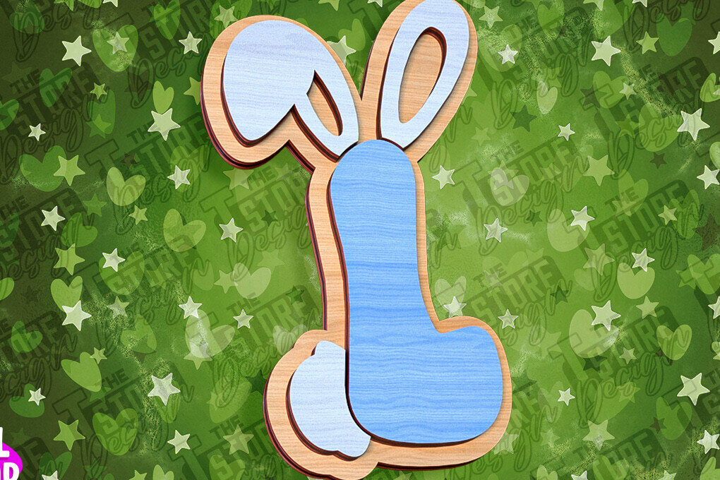 Intra απο ξύλο plywood  Χρώμα wenge 3mm-4mm πάχος - Πασχαλινό αλφάβητο | Σχέδιο λαγουδάκι Δίασταση 15x15 cm INTRAFABR-39461217