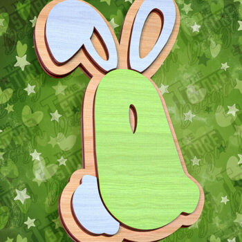 Intra απο ξύλο plywood  Χρώμα wenge 3mm-4mm πάχος - Πασχαλινό αλφάβητο | Σχέδιο λαγουδάκι Δίασταση 15x15 cm INTRAFABR-39461281 - Image 1