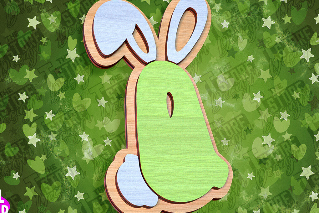 Intra απο ξύλο plywood  Χρώμα wenge 3mm-4mm πάχος - Πασχαλινό αλφάβητο | Σχέδιο λαγουδάκι Δίασταση 15x15 cm INTRAFABR-39461281