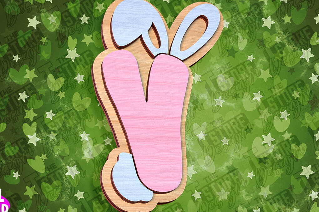 Intra απο ξύλο plywood  Χρώμα wenge 3mm-4mm πάχος - Πασχαλινό αλφάβητο | Σχέδιο λαγουδάκι Δίασταση 15x15 cm INTRAFABR-39461372