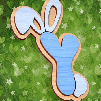 Intra απο ξύλο plywood Χρώμα wenge 3mm-4mm πάχος - Πασχαλινό αλφάβητο | Σχέδιο λαγουδάκι Δίασταση 15x15 cm INTRAFABR-39461434 - Image 1