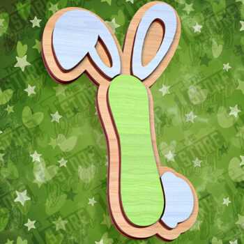 Intra απο ξύλο plywood  Χρώμα wenge 3mm-4mm πάχος - Πασχαλινό αλφάβητο | Σχέδιο λαγουδάκι Δίασταση 15x15 cm INTRAFABR-39460569 - Image 1