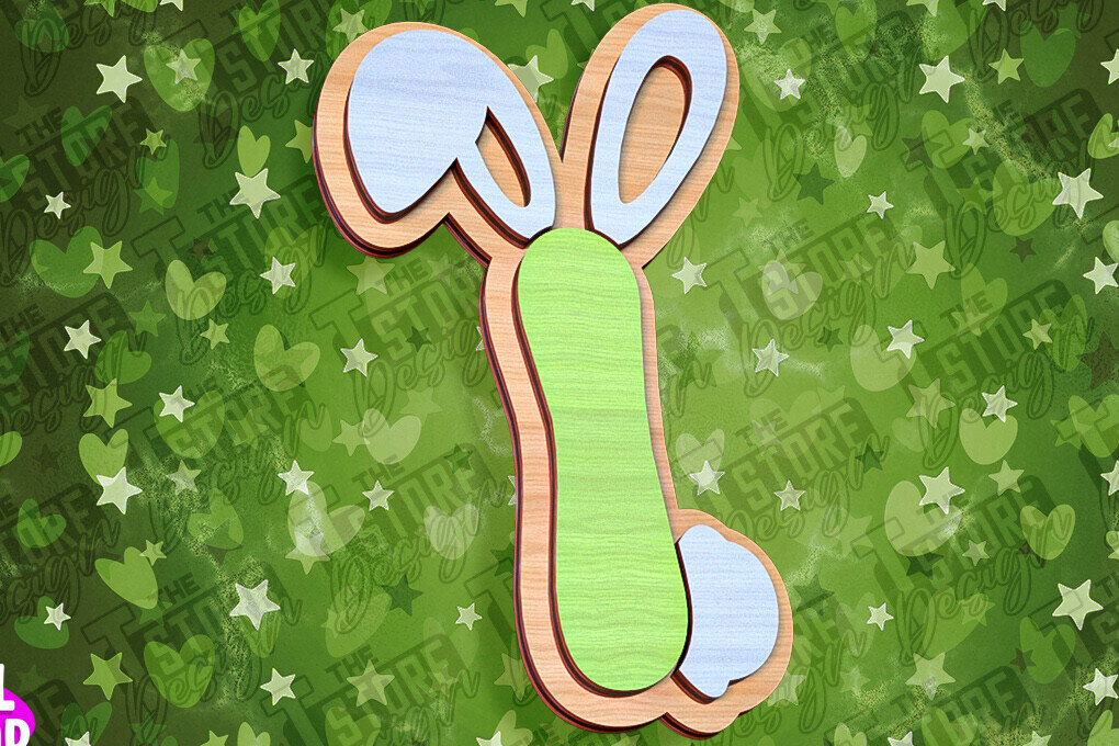 Intra απο ξύλο plywood  Χρώμα wenge 3mm-4mm πάχος - Πασχαλινό αλφάβητο | Σχέδιο λαγουδάκι Δίασταση 15x15 cm INTRAFABR-39460569