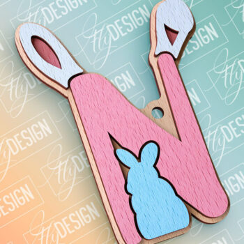 Intra απο ξύλο plywood Χρώμα wenge 3mm-4mm πάχος - Πασχαλινό αλφάβητο | Αρχεία CNC Δίασταση 15x15 cm INTRAFABR-66129156 - Image 1