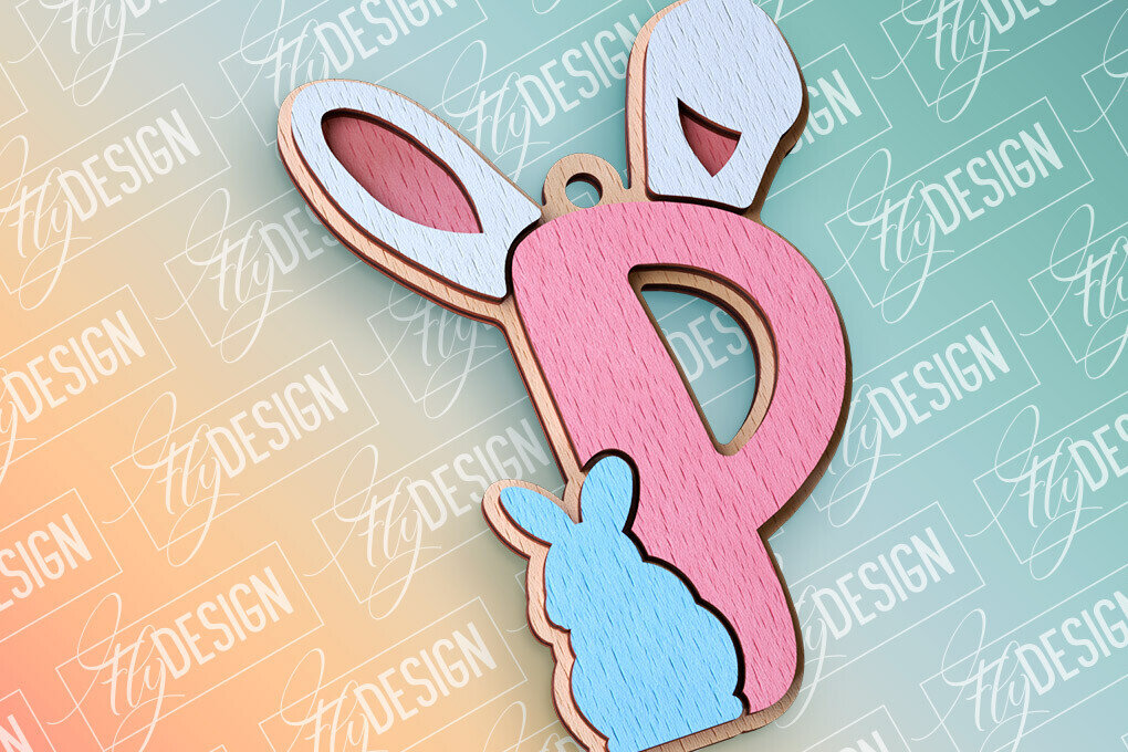 Intra απο ξύλο plywood  Χρώμα wenge 3mm-4mm πάχος - Πασχαλινό αλφάβητο | Αρχεία CNC Δίασταση 15x15 cm INTRAFABR-48810197