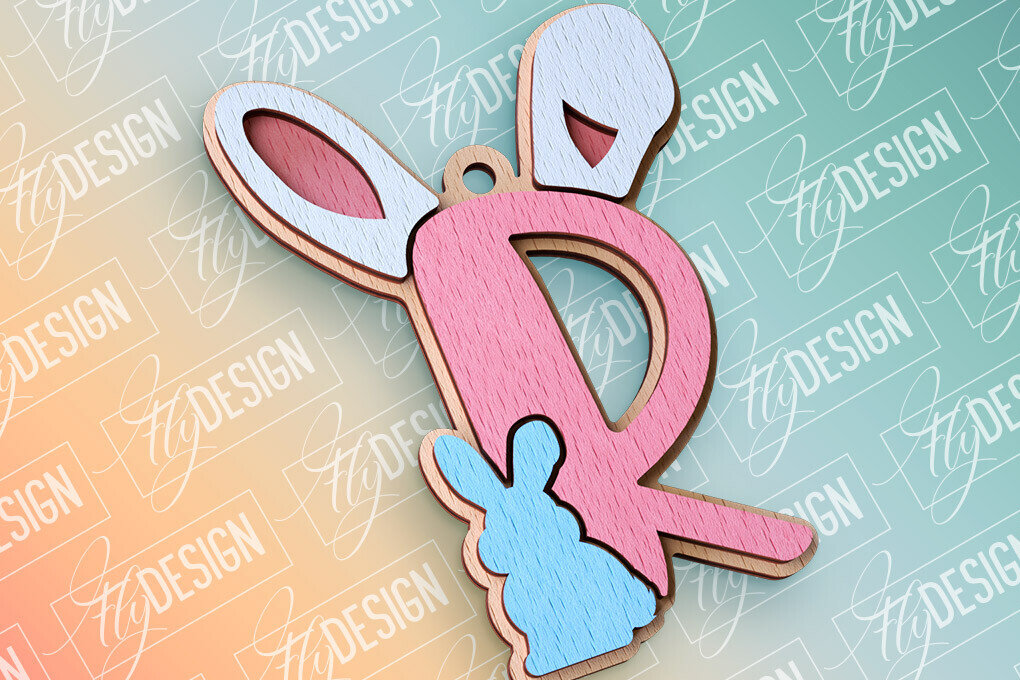 Intra απο ξύλο plywood  Χρώμα wenge 3mm-4mm πάχος - Πασχαλινό αλφάβητο | Αρχεία CNC Δίασταση 15x15 cm INTRAFABR-118418310