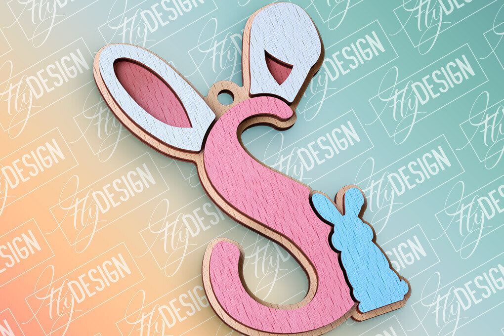 Intra απο ξύλο plywood  Χρώμα wenge 3mm-4mm πάχος - Πασχαλινό αλφάβητο | Αρχεία CNC Δίασταση 15x15 cm INTRAFABR-118485368