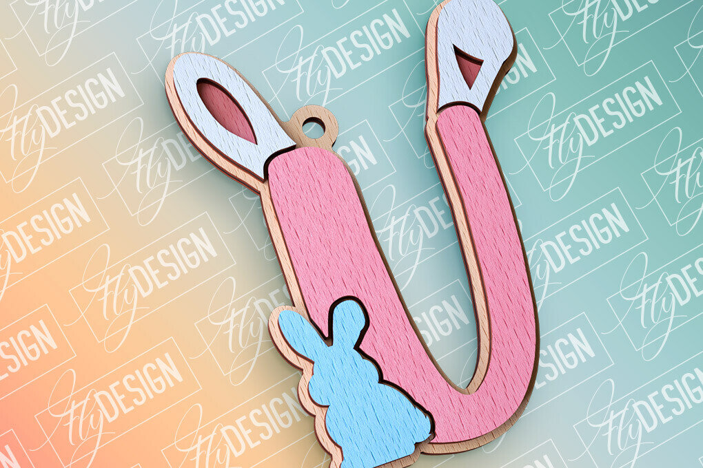 Intra απο ξύλο plywood  Χρώμα wenge 3mm-4mm πάχος - Πασχαλινό αλφάβητο | Αρχεία CNC Δίασταση 15x15 cm INTRAFABR-43539800