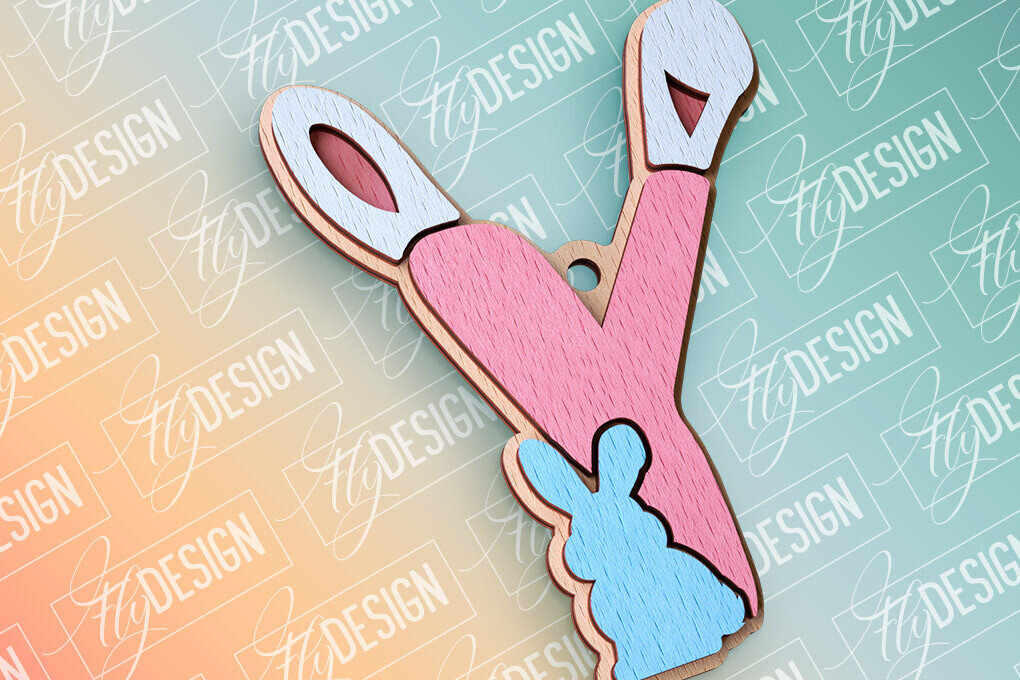 Intra απο ξύλο plywood  Χρώμα wenge 3mm-4mm πάχος - Πασχαλινό αλφάβητο | Αρχεία CNC Δίασταση 15x15 cm INTRAFABR-57253813