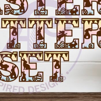 Intra απο ξύλο plywood Χρώμα wenge 3mm-4mm πάχος - Πασχαλινό σετ αλφαβήτου. Γράμματα 2 επιπέδων. 54 Δίασταση 30x20 cm INTRAFABR-24739163 - Image 1