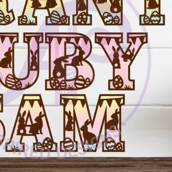 Intra απο ξύλο plywood Χρώμα wenge 3mm-4mm πάχος - Πασχαλινό σετ αλφαβήτου. Γράμματα 2 επιπέδων. 54 Δίασταση 30x20 cm INTRAFABR-24739163 - Image 2