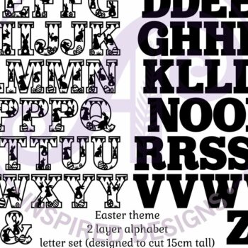 Intra απο ξύλο plywood Χρώμα wenge 3mm-4mm πάχος - Πασχαλινό σετ αλφαβήτου. Γράμματα 2 επιπέδων. 54 Δίασταση 30x20 cm INTRAFABR-24739163 - Image 6