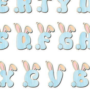 Intra απο ξύλο plywood  Χρώμα wenge 3mm-4mm πάχος - Πασχαλινό αλφάβητο Alphabet Δίασταση 6x6 cm INTRAFABR-114116544 - Image 3