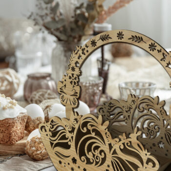 Intra απο ξύλο plywood  Χρώμα wenge 3mm-4mm πάχος - Πασχαλινό καλάθι, Αυγοθήκη, Πασχαλινό ντεκόρ Δίασταση 11x8 cm INTRAFABR-61259420 - Image 2