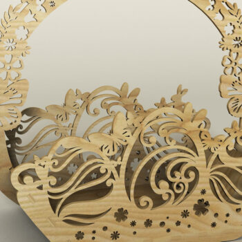 Intra απο ξύλο plywood  Χρώμα wenge 3mm-4mm πάχος - Πασχαλινό καλάθι, Αυγοθήκη, Πασχαλινό ντεκόρ Δίασταση 11x8 cm INTRAFABR-61259420 - Image 3