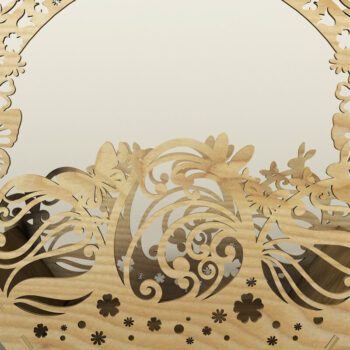 Intra απο ξύλο plywood  Χρώμα wenge 3mm-4mm πάχος - Πασχαλινό καλάθι, Αυγοθήκη, Πασχαλινό ντεκόρ Δίασταση 11x8 cm INTRAFABR-61259420 - Image 4